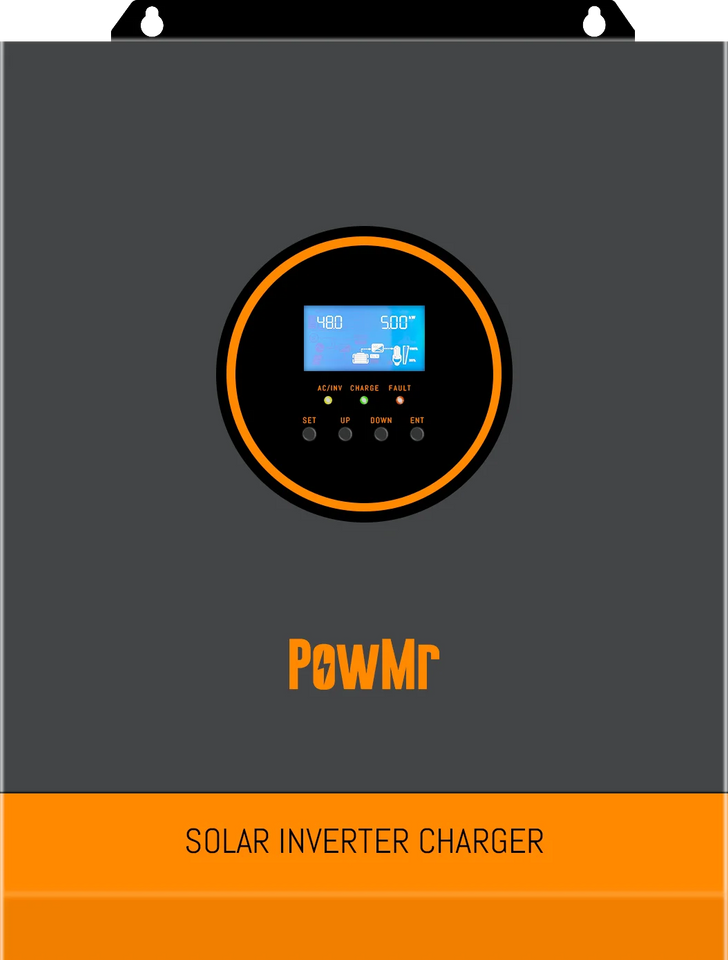 PowMr 3KW Hybrid Solar Inverters 24V to 110/120VAC Output With MPPT 80A Solar Charge Controller PV 120-450V Support WIFI Module