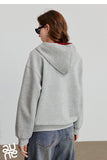 TOYOUTH Women Hoodies Sweatshirt 2025 Autumn New Contrasting Color Embroidery Splicing Hooded Pullover Tops