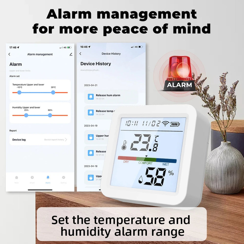 Tuya Zigbee 3.0 WiFi Temperature Humidity Sensor Smart Thermometer Hygrometer APP Remote Control Work with Yandex Alexa