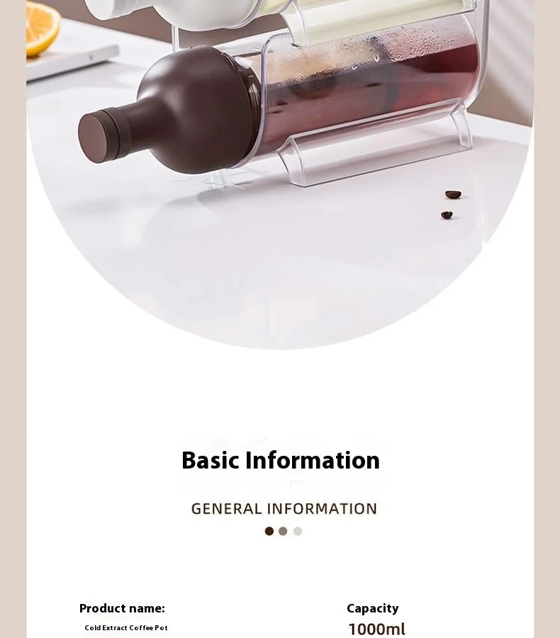 GIANXI Cold Brew Coffee Maker Home Cold Kettle Portable non-leaking Tea Cold Brew Cup Ice Drop Kettle Cold Brew Fruit Teapot