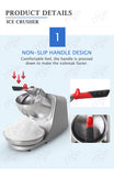 ITOP Ice Crusher Small Commercial Ice Shaver Stainless Steel Shaved Ice Machine Snow Cone Maker