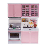 Pretend Play Toy Kitchen, Plastic Play Kitchen with Lights & Sounds, Cookware Pretend Cooking Food Set Toddler Gift Toy