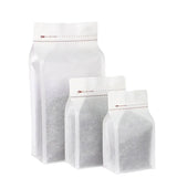 StoBag 50pcs White Cotton Paper Coffee Beans Packaging Bag with/No Valve Sealed for Powder Nuts Storage Stand Up Reusable Pouch