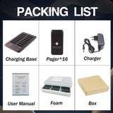 Factory Price Restaurant Pager System Wireless Queue Calling System 16 Buzzers Beepers for Coffee Dessert Shop Food Truck