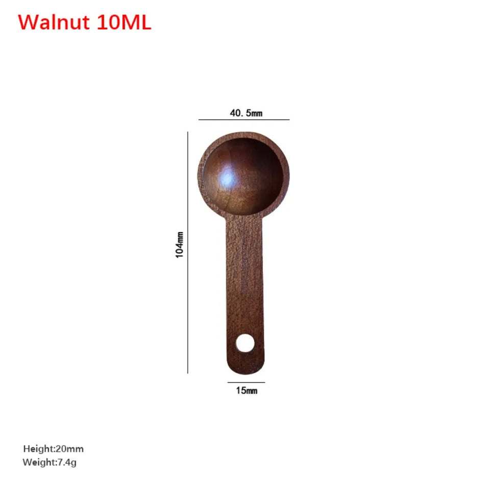 Beech/Walnut Wooden Measuring Spoon 7.5/10/15/20/30/45ML Multipurpose Coffee Tea Sugar Spice Spoon Kitchen Gadgets Milk Powder