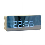 Electronic Mirror LED  Digital Alarm Clock, Temperature Date Display Mini Table Clock for Bedroom Home Office Teens Kids