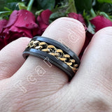 Dropshipping 8mm New Arrivals Men Women Stainless Steel Rotate Chain Ring Stepped Grooved Brushed Festival Fashion Gift Jewelry