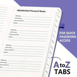 Password Book with Alphabetical tabs. Hardcover Password Keeper Notebook for Seniors, Internet Password Logbook Journal, Address