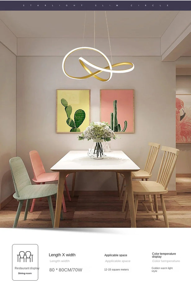 Personalized and Creative Clover Restaurant Pendant Light Nordic Modern and Minimalist Restaurant Hotel Art Bar LEDCeiling Light