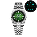 ADDIESDIVE AD2073 Men's Business Watch Sapphire Glass Stainless Steel Quartz Wristwatches Gradient Red Dial Watches Reloj Hombre