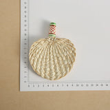 Handmade Woven Cattail Leaf Fan Summer Heart-shaped Mini Fan Small Fan for DIY Floral Bouquet Materials Home Decoration
