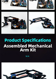 DIY Black Robotic Arm Construction Kit - Learn Welding, Basic Electronics, Circuit Design & Control, Perfect for STEM Projects, Maker Education, Beginners Tech Gift