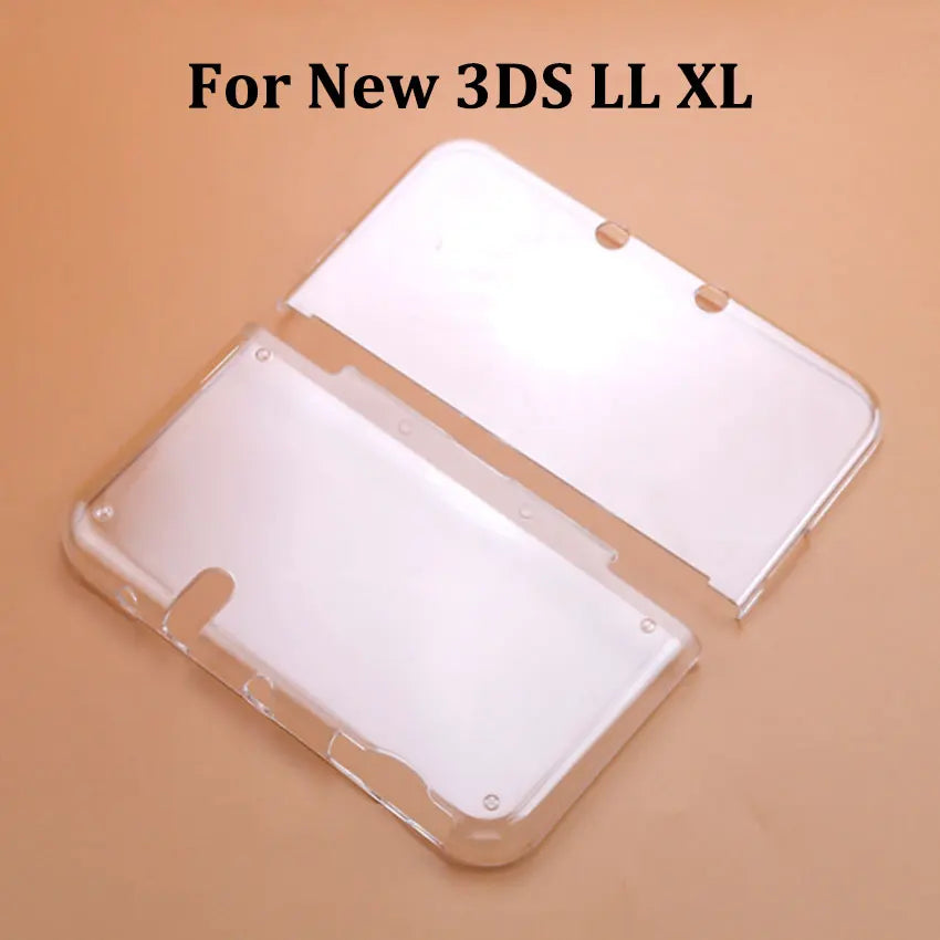 JCD For New 2DS 3DS XL LL Clear Split Shell Transparent Protective Cover Case Screen Film LCD Screen Protector
