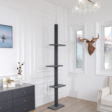 Adjustable Height Cat Tree for Indoor, Floor to Ceiling Cat Tower with Scratching Posts, Cat Scratcher Furniture, Kitten Toys