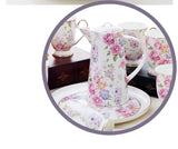 1200ML, real bone china water jug, porcelain water pitcher, carafe and glass set, ceramic tea pot, water jar for kitchen, coffee