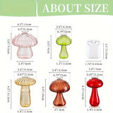 5 Colors Plant Mushroom Glass Vase, Mini Plant Glass Container, Unique Small Glass Vase, Home Christmas Halloween Decoration