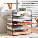 Desk Letter Tray Set, A4 Size Clear PET Stackable Document Organizer Office Desktop File Paper Holder Book Storage Rack.
