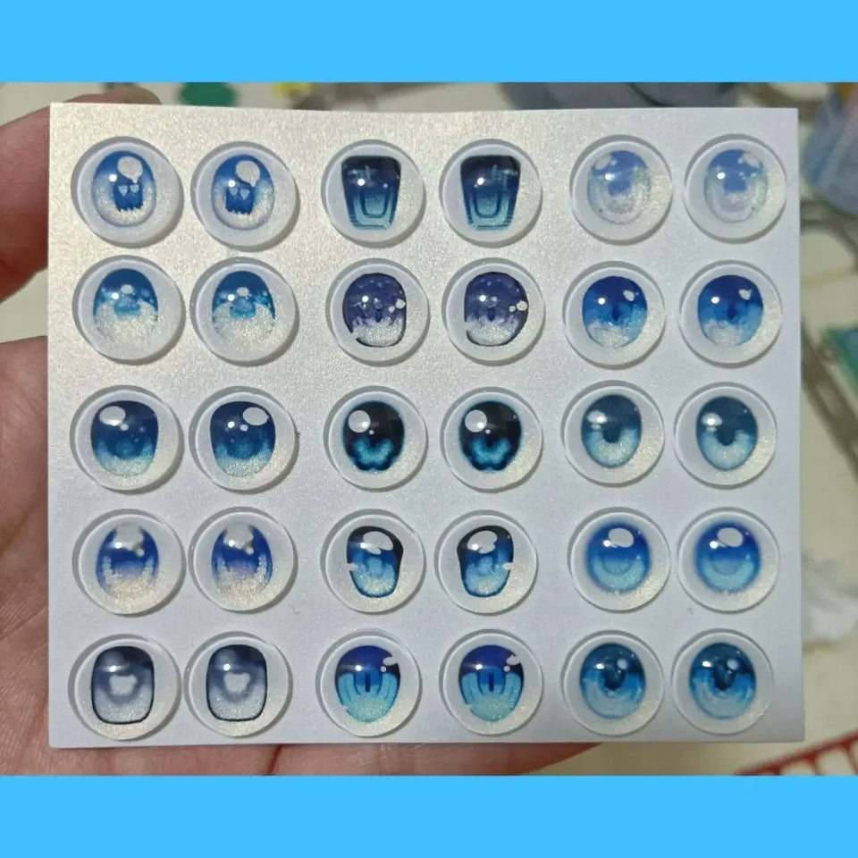 15 Pairs/set Bjd Eye Doll's Eyes 10/12/14/16mm Glass Eyeball Cartoon Type Anime Eye Diy Girl Toys Dress Up Gift Doll Accessories