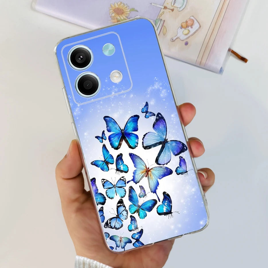 For Xiaomi Redmi Note 13 4G Case Cute Cat Butterfly Cover Soft Silicone Phone Case For Redmi Note 13 Pro Plus Note13 Full Bumper