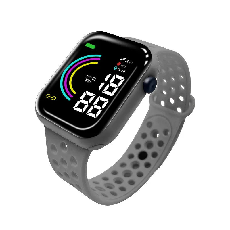 Children's electronic watch, student rainbow digital display LED electronic watch