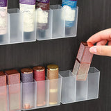 Wall Mounted Compartment Clear 3 Squares Storage Box No Punching Required Suitable for Storing Small Items 1/2/3/4/5/6Pcs