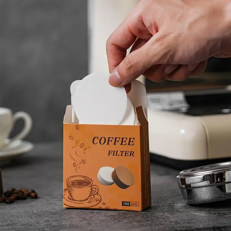 100Pcs Coffee Filter Paper for 51/53/58mm Coffee Handle Filter Powder Bowl Filter Paper Secondary Water Coffee Accesories