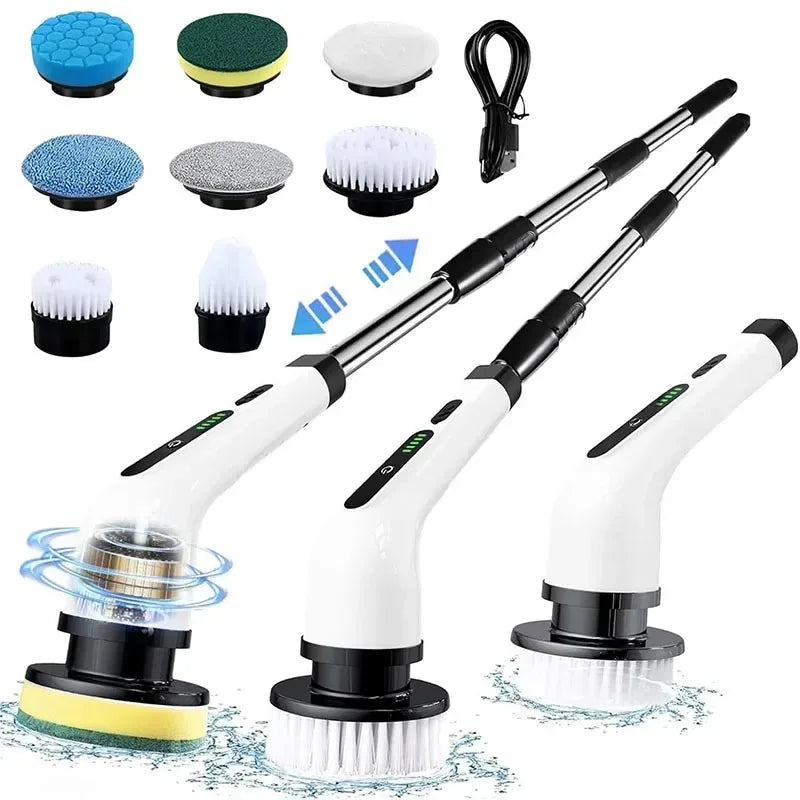 Multi-tool Multifunctional Electric Cleaning Brush, for Rotating Bathroom, Kitchen, Toilet & Automotive Cleaning.