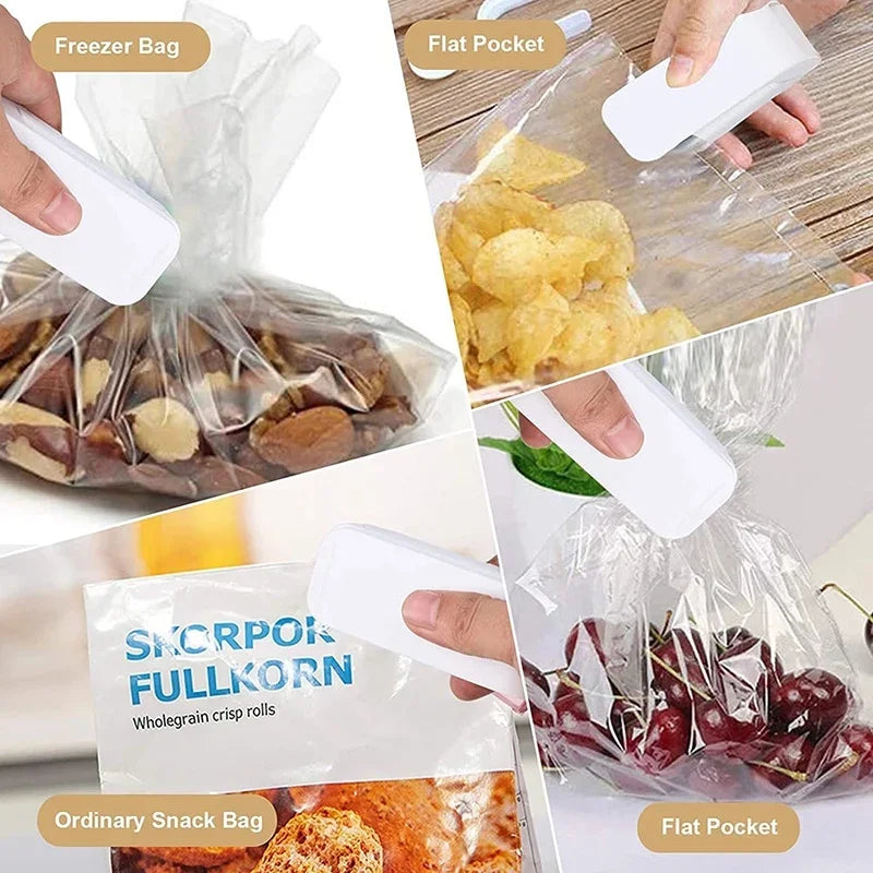 Mini Food Vacuum Sealer Portable for Insulated Lunch Bags & Snack Packaging Mini Hea Bag Seal Machine
