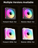 COOLCIRC PC Case Fan 120mm ARGB  Mirror Cycle Light Effect CPU Cooler Fan 4PIN PWM 58.36CFM Fan for Computer Water Cooler