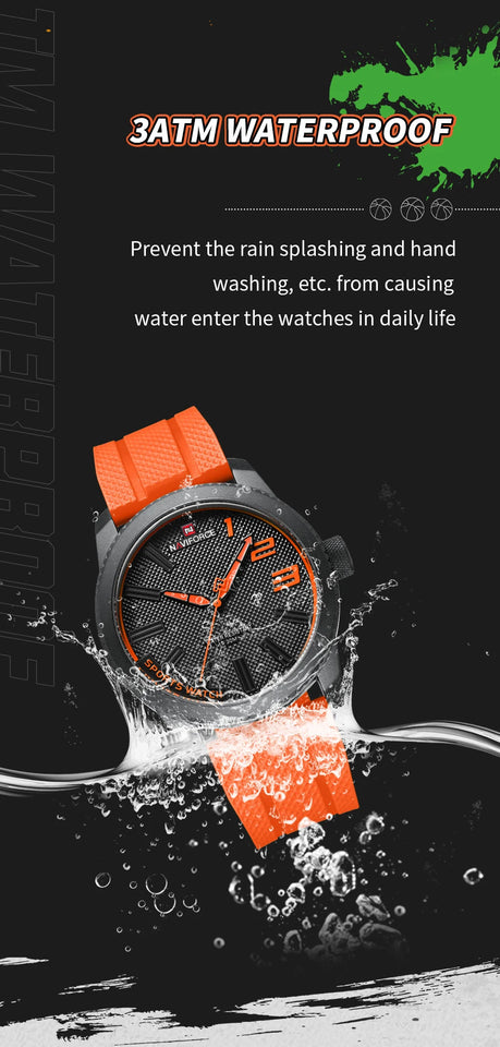 NAVIFORCE New Style Popular Silicone Strap Male Quartz Watches Fashion Casual Waterproof Wristwatches for Men Relogio Masculino