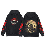 Y2K Anime Hoodies Men Ukiyoe Oversized Loose Vintage Acid Wash Hooded Sweatshirt Women Goth Harajuku Cotton Long Sleeve Pullover