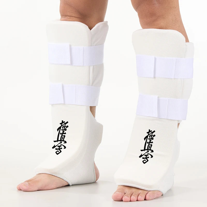 Youth/Adult Kids MMA Boxing Shin Guards Instep Kickboxing Ankle Support Equipment Karate Protectors Sanda Muay Thai Leggings DEO