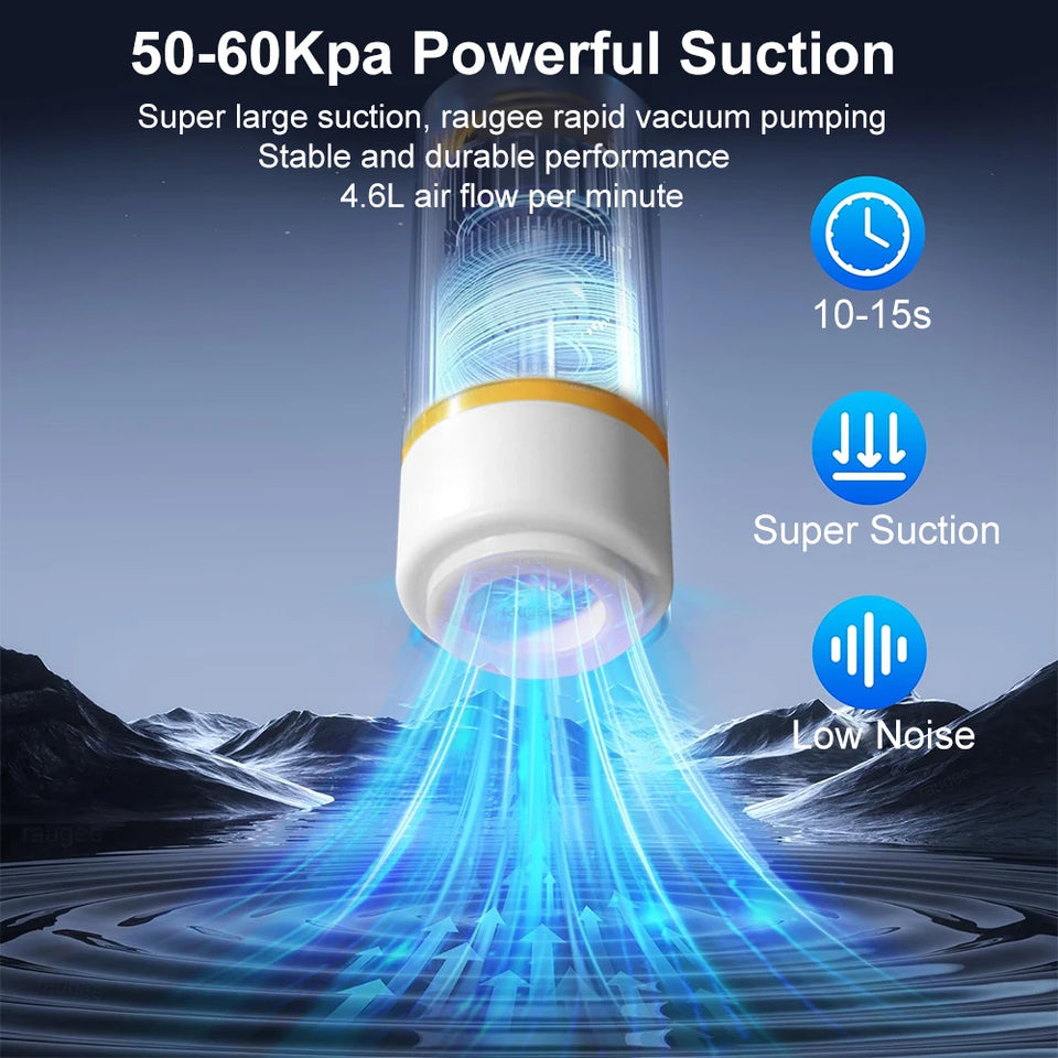 Electric Vacuum Sealer Pump Mini Handheld Vacuum Sealing Pump Portable Rechargeable Food Storage Pump with Reusable Vacuum Bags