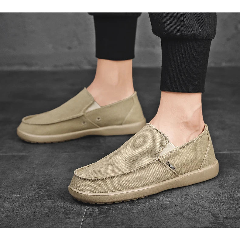 Fashion Men's Sneakers Canvas Breathable Men's Walking Driving Shoes Comfortable Outdoor Men Flats Casual Shoes Tenis Masculino