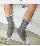 Thermal Socks Mens Winter warm Home Soft Male Cotton Thickened Plus Velvet Sleeping Anti Skid Grip Short Floor Slipper Sock