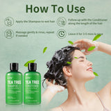 Tea Tree Oil Shampoo and Conditioner  Set| Refreshes Scalp, Soothes,Cleanses  Buildup, Clarifying for Oily Hair|Pure Tea Tree