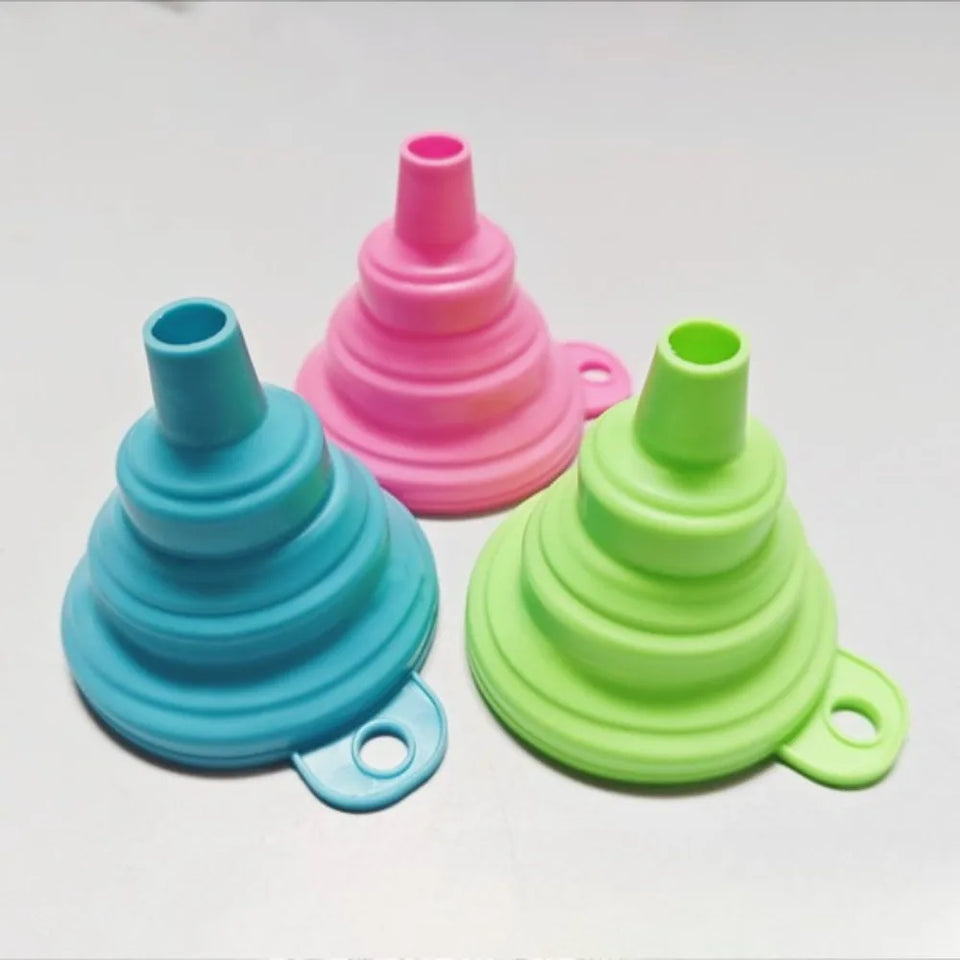 Collapsible Silicone Funnel Food Grade Foldable for Filling Bottles Perfume Capsules Fry Oil Filter Kitchen Cooking Tool