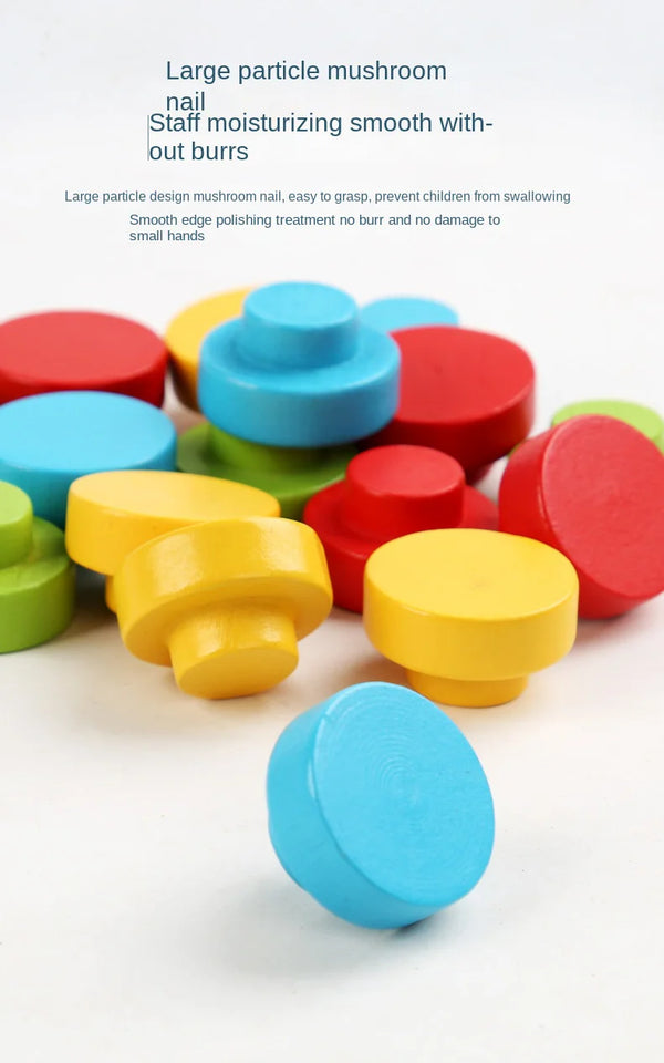 Children's Early Learning Puzzle Interactive Toys, Mushroom Nail Game, Intelligence Puzzle, Color Recognition