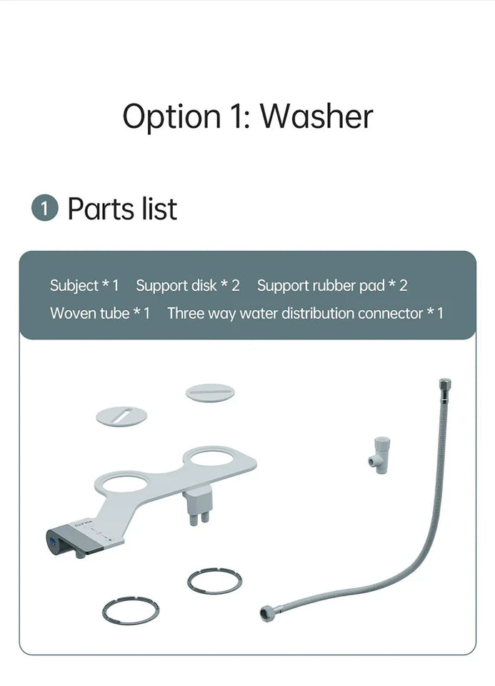 Bidet Attachment Ultra-Slim Toilet Seat Attachment Dual Nozzle Bidet Adjustable Water Pressure Non-Electric Ass Sprayer