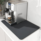 Coffee Mat - Coffee Bar Mat for Countertops | Coffee Bar Accessories Fit Under Coffee Maker Machine | Absorbent Hide Stain Rubbe