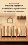 Solid wood bookshelf, desk shelf, desktop finishing, Nanzhu simple vertical table, small retractable storage shelf