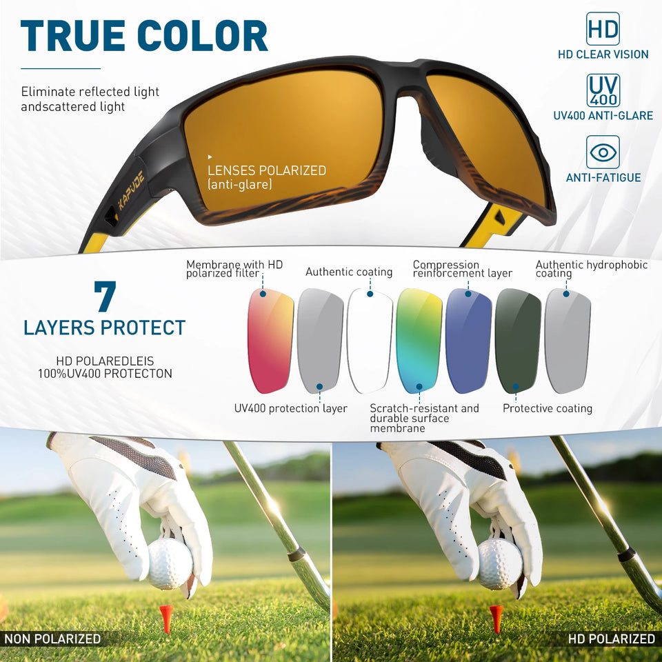 Kapvoe Polarized Cycling Sunglasses UV400 Cycling Glasses MTB Bike Goggles Outdoor Running Driving Riding Sports Bicycle Eyewear