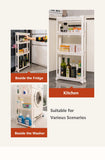 Bathroom Cabinet  Behind The Door Storage and Kitchen Storage Rack Multi-layer Narrow Cabinet Space Saving Trolley Storage Rack