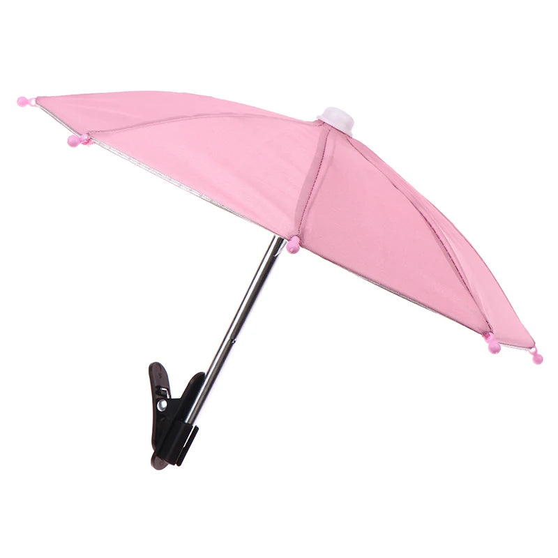 Motorcycle Mobile Phone Holder Sunshade Umbrella Waterproof Small Helmet Sunscreen Phone Stand Bracket Protect Phone From Rain