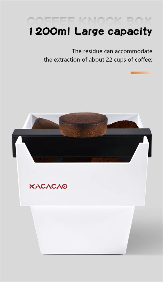 KACACAO Coffee Knock Box Espresso Grounds Container Dump Bin Bucket Anti Slip Powder Beveled Residue Barista Accessories Tools