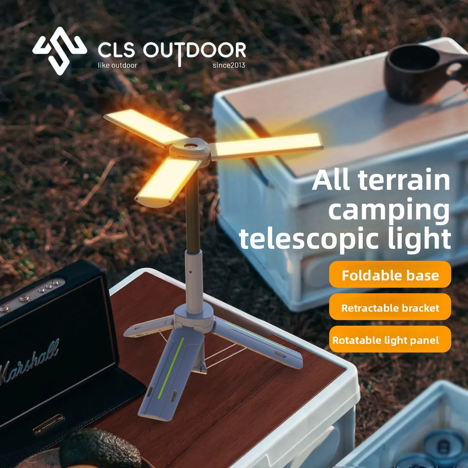 CLS 8000mAh New Outdoor Multifunctional 1m Retractable Camping Light Camp Canopy Tent LED Flame Light Ambient Emergency Lighting