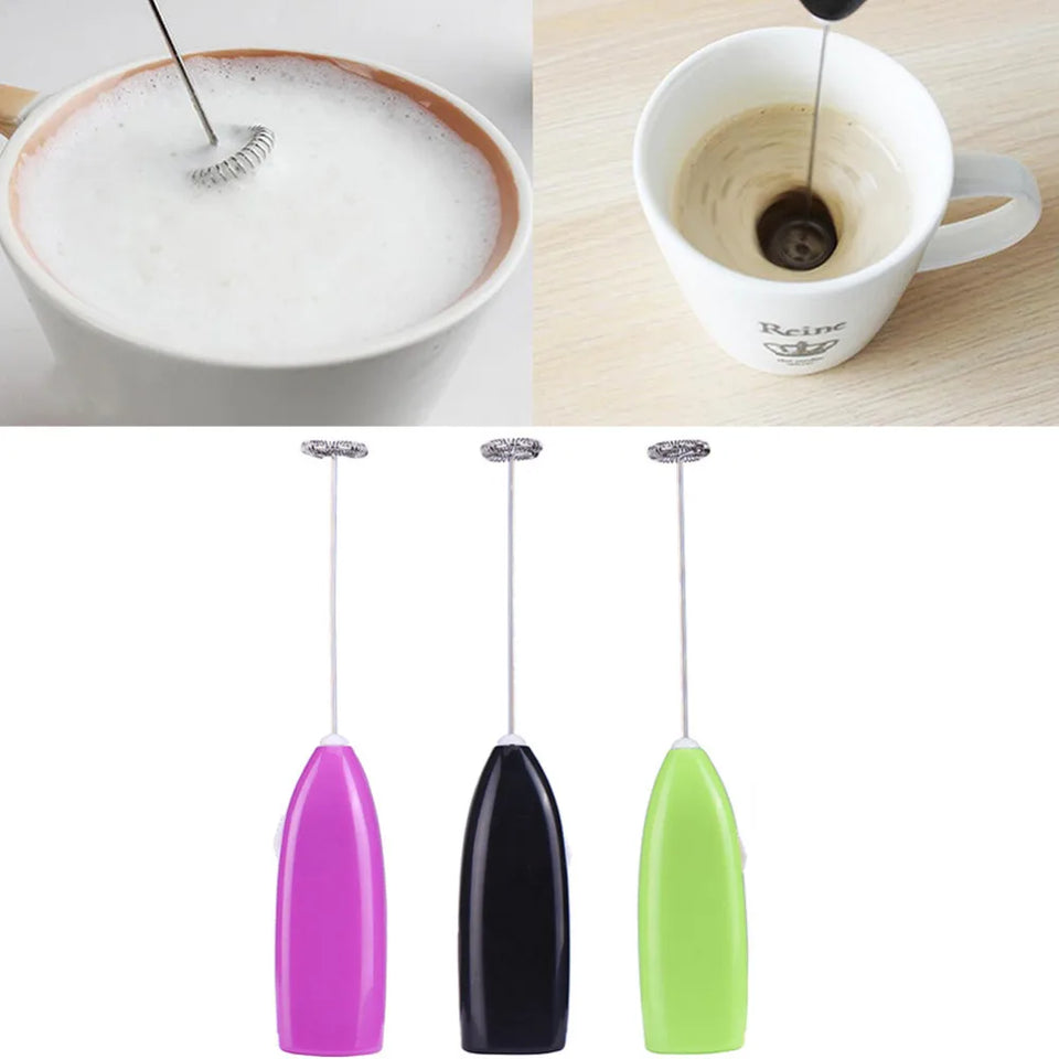 Electric Egg Beater Milk Frother For Coffee Household Kitchen Mini Stainless Steel Coffee Milk Tea Blender