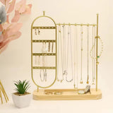 1 desktop solid wood base jewelry rack suitable for organizing and storing watches, earrings, bracelets, necklaces, etc