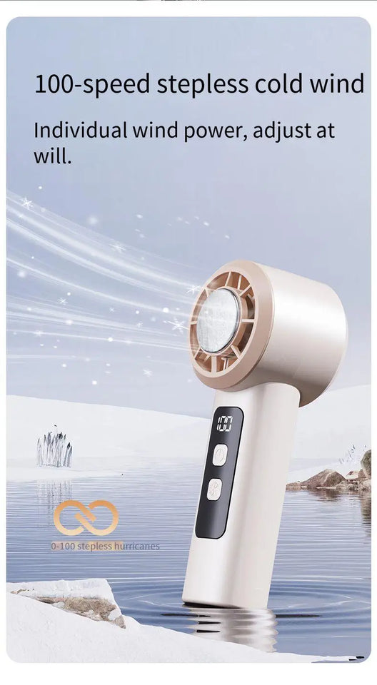 Refrigeration Turbo Cooling Mini Fan USB Adjustable Handheld Fan Suitable Office Outdoor Portable Personal Fan