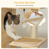 Modern Cat Tree Wooden Cat Tower with 2-Floor Condo Cat Furniture with Cat Scratching Posts Capsule Nest and Dangling Balls